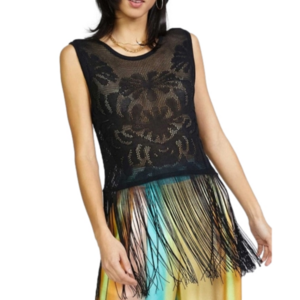 SLEEVELESS CREW‎ NECK CROCHET SWIM COVERUP